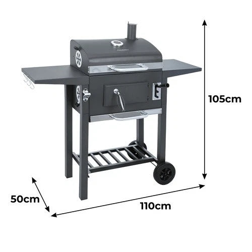 bbq barbecue a carbone carbonella griglie in ghisa + coperchio, termometro, soffiatore e tanti accessori