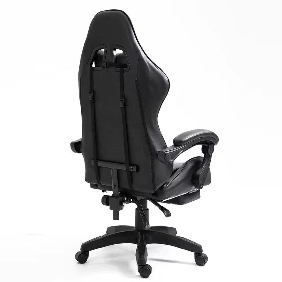 Sedia da Gaming in ecopelle Sedia gioco studio con poggiapiedi reclinabile