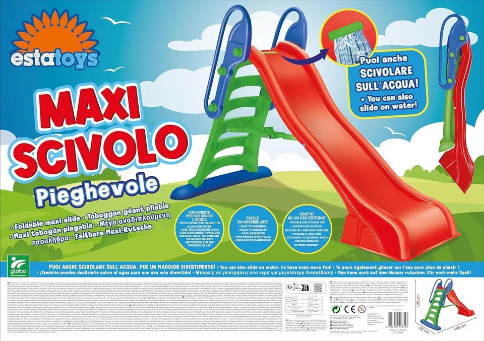 SCIVOLO BAMBINI grande 188x88x125H cm scivolo giardino giochi d'acqua pieghevole