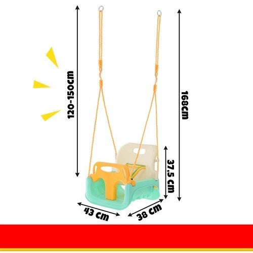 Seggiolino per Altalena bambini con Protezione REMOVIBILI 3 in 1 con schienale
