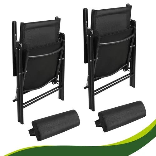 2 sedie da giardino reclinabili set 2 sedie pieghevole prendisole + poggiatesta