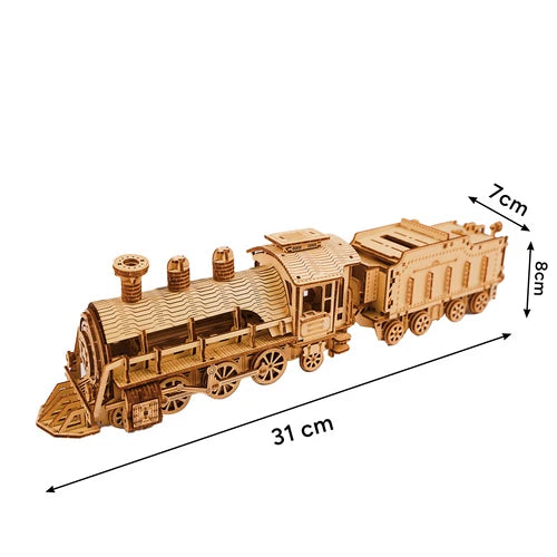 Puzzle 3D in legno modellino treno locomotiva a vapore con tender puzzle legno