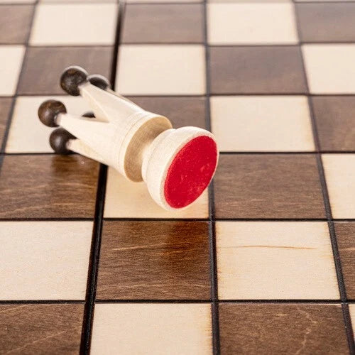 Scacchiera in legno carpino massiccio di lusso, pieghevole scacchi con valigetta