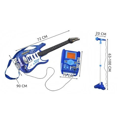 chitarra elettrica per bambini con asta e microfono set karaoke con luci