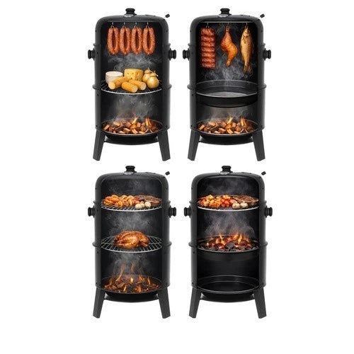 bbq barbecue a carbone carbonella con coperchio affumicatore termometro braciere