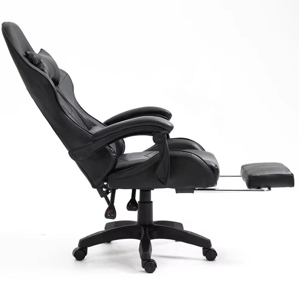Sedia da Gaming in ecopelle Sedia gioco studio con poggiapiedi reclinabile