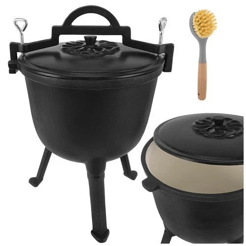 calderone da caccia pentolone in ghisa Dutch Oven pentola da campeggio per fuoco