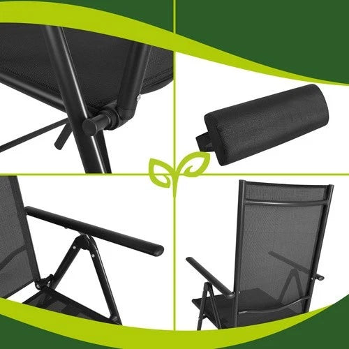 2 sedie da giardino reclinabili set 2 sedie pieghevole prendisole + poggiatesta