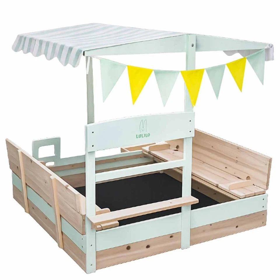 sabbiera in legno per bambini sabbiera giardino con tetto panche e copertura