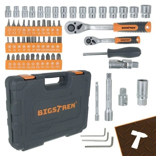 Set chiavi a bussola 1/4" e 1/2" acciaio 72 pezzi set chiavi cricchetto punte