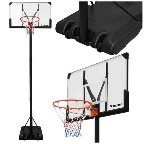 canestro da basket con piantana altezza regolabile max 305 cm anello regolamentare 45 cm