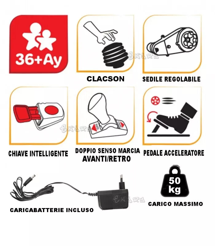 Trattore elettrico per bambini trattore rosso grande con sedile regolabile