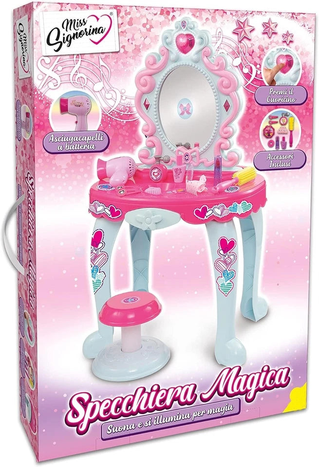 Specchiera Giocattolo Bambine Specchio Trousse Trucchi Set Bellezza luci suoni