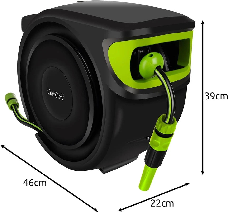 AVVOLGITUBO AUTOMATICO ACQUA GIARDINO GIREVOLE ED AUTOAVVOLGENTE A PARETE 25 MT