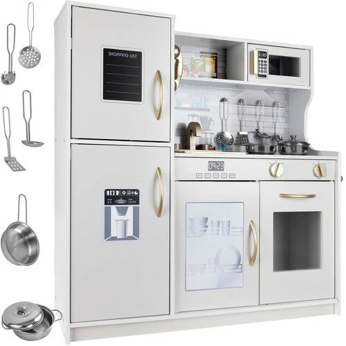 CUCINA PER BAMBINI IN LEGNO CUCINA con FRIGO FORNO e ACCESSORI