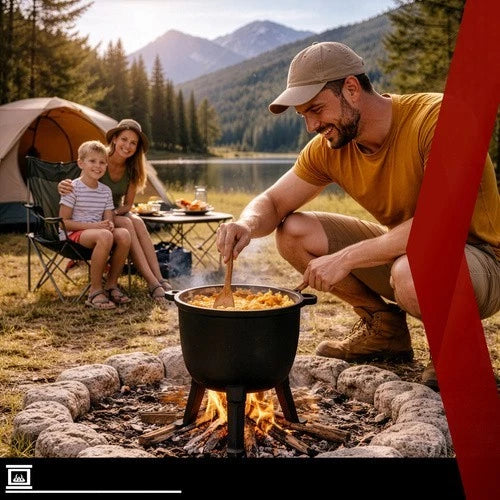 calderone da caccia pentolone in ghisa Dutch Oven pentola da campeggio per fuoco