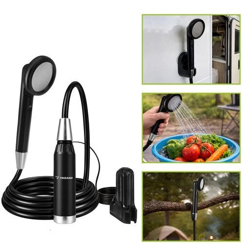 Doccia da Campeggio Portatile USB Ricaricabile Esterna Camper Trekking + custodia