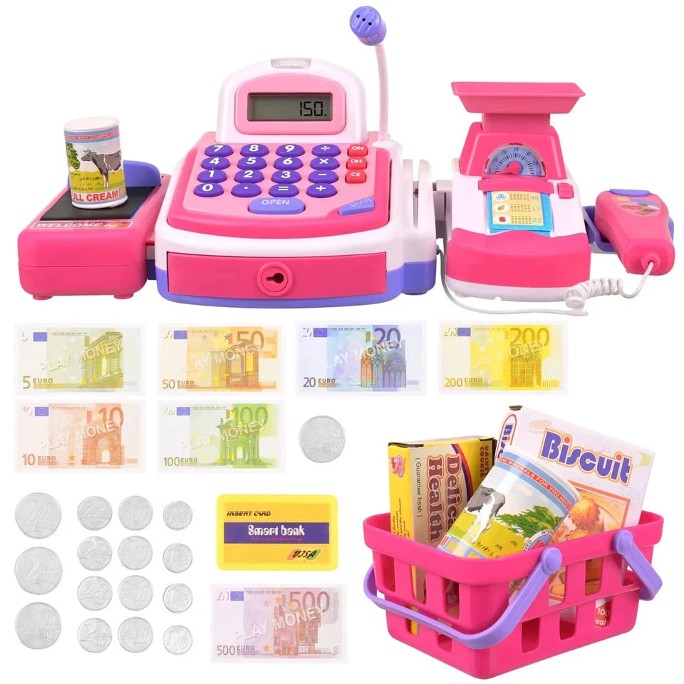 Registratore di Cassa Giocattolo Bambini Supermercato Elettronico luci e suoni