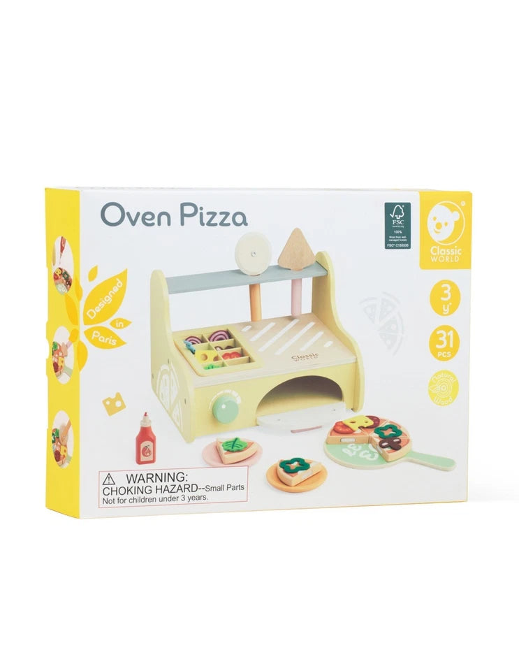 forno della pizza giocattolo in legno cibo e accessori gioco cucina chef pizza