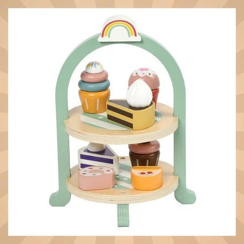 Gioco Pasticcere Giocattolo in legno dolci e set per il tè bambini + accessori