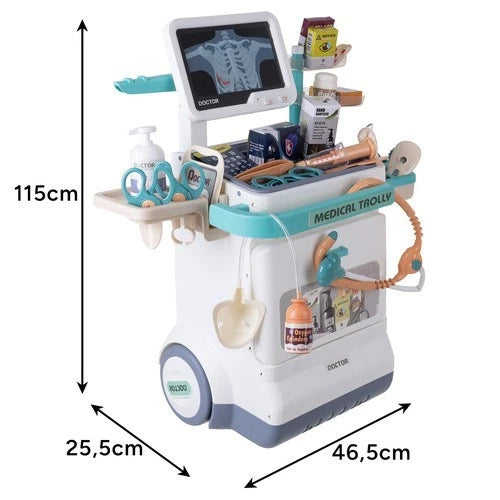 Clinica Dottore Giocattolo Set Carrello dottore gioco bambini con strumenti luci e suoni