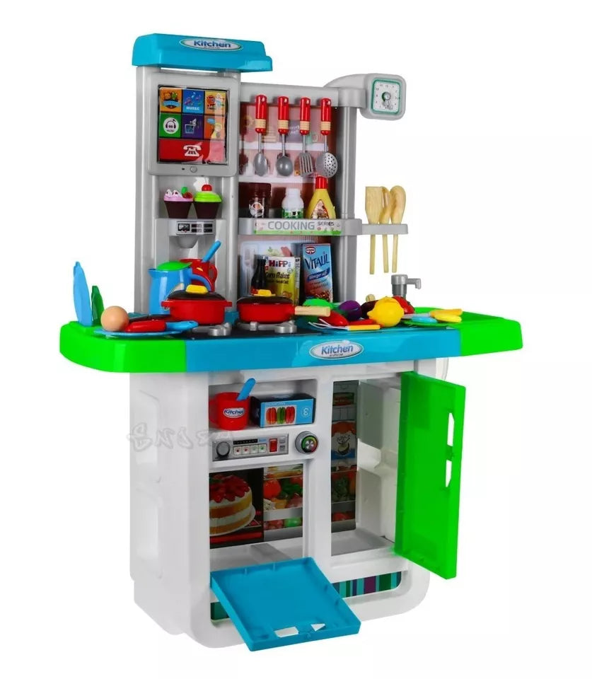 Cucina Giocattolo GRANDE per bambini Suoni Luci Acqua Accessori Inclusi h 98 cm