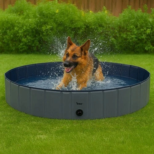 Piscina per Cani 160 x 160 x 30 h cm piscina per bagno cani e animali con scarico acqua