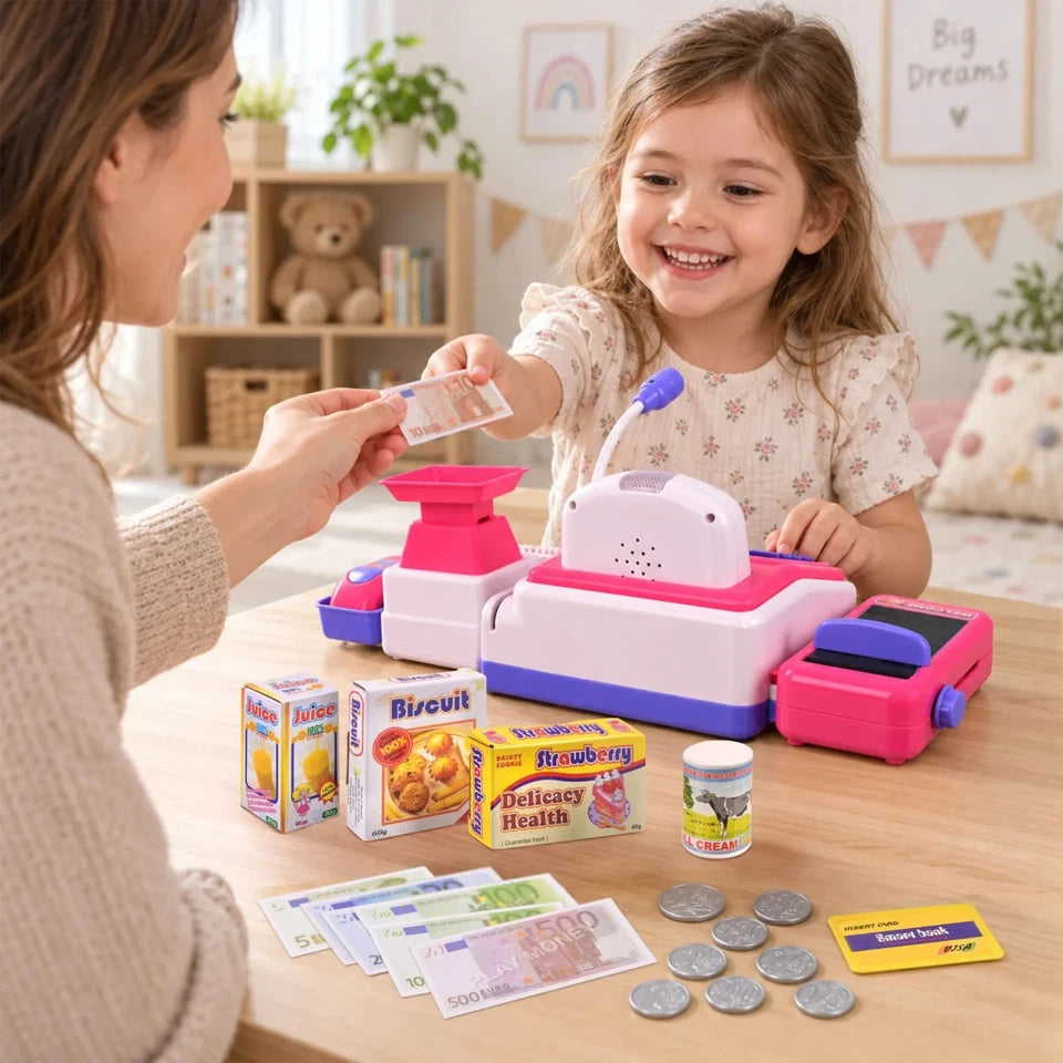 Registratore di Cassa Giocattolo Bambini Supermercato Elettronico luci e suoni