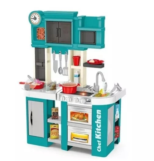 Cucina Giocattolo per Bambini Grande con Acqua luci Suoni e Accessori h. 84 cm
