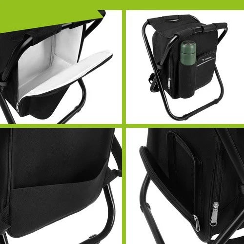 Sedia da pesca sgabello campeggio con borsa termica alimenti bevande sedia zaino