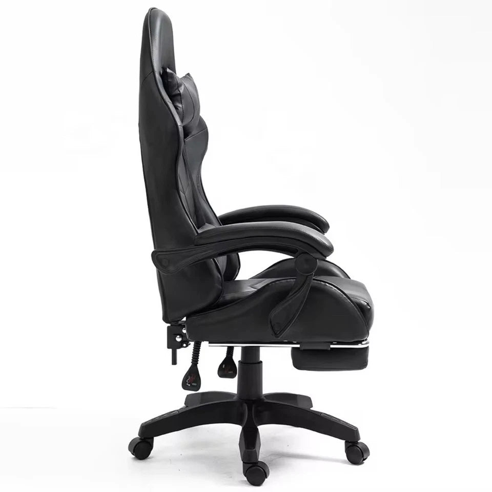 Sedia da Gaming in ecopelle Sedia gioco studio con poggiapiedi reclinabile