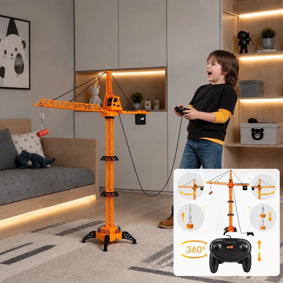 GRU GIOCATTOLO FILOGUIDATA CON TELECOMANDO h 128 CM GRU telecomandata 360°