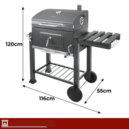 bbq barbecue carbone carbonella griglia ghisa + coperchio soffiatore accessori