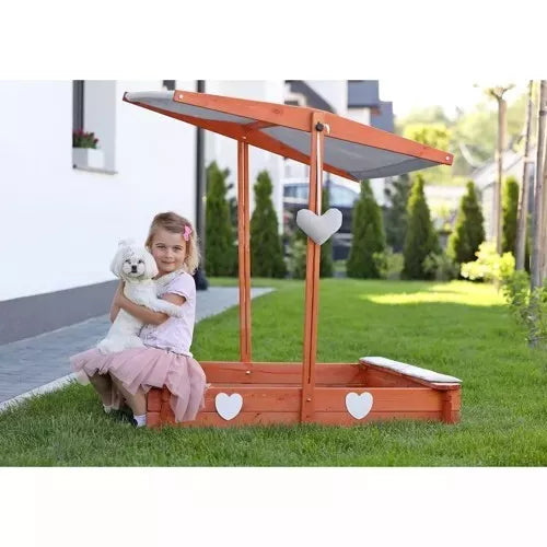 sabbiera da giardino per bambini sabbiera in legno GRANDE con tetto e sedute