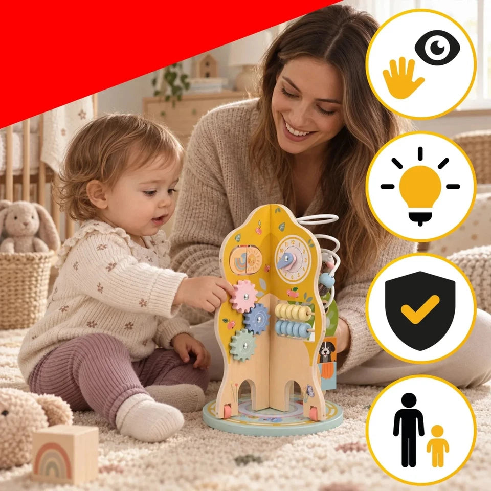 Giochi Montessori Giocattolo in legno Multiattività per bambini albero educativo