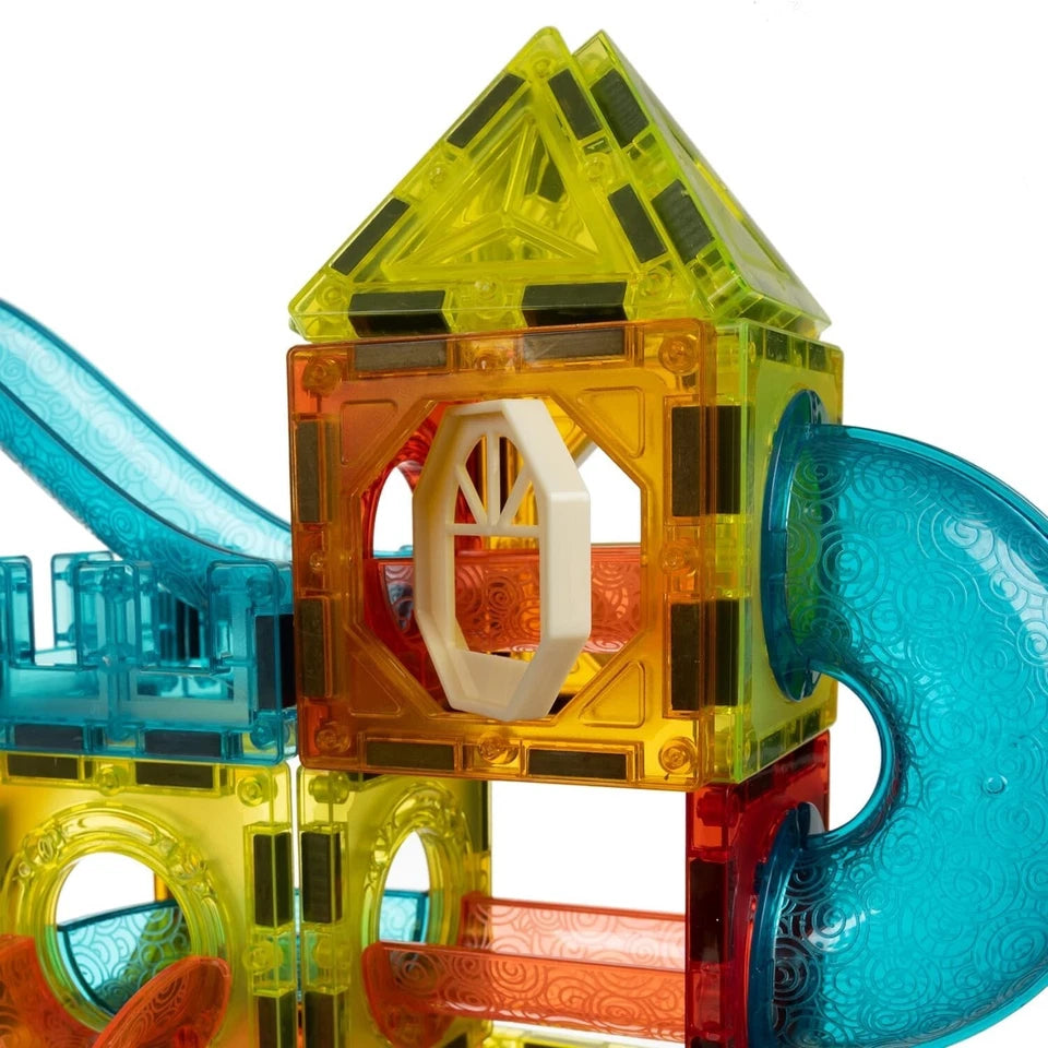 Pista per biglie luminosa 75 elementi gioco biglie costruzioni magnetiche bambini