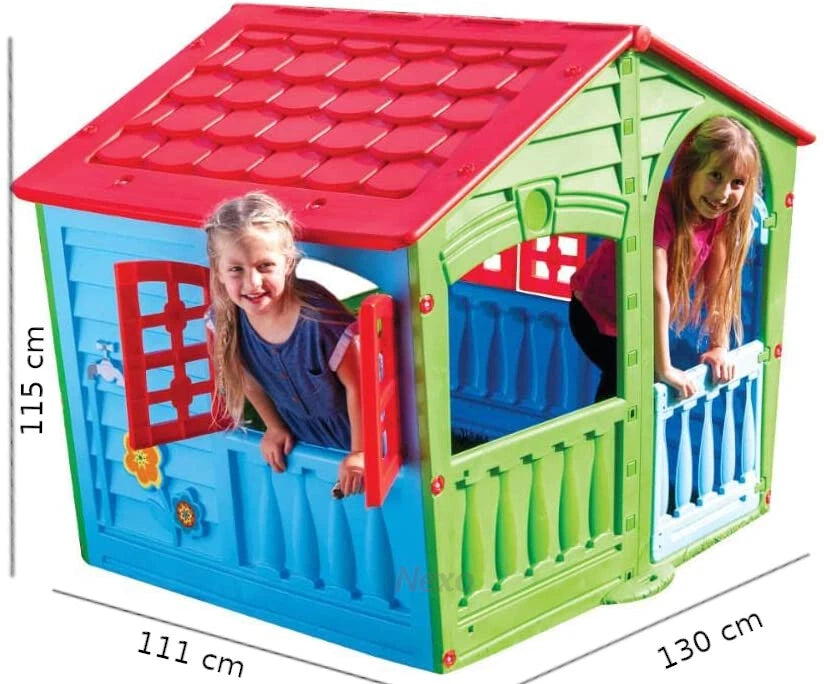 Casetta per Bambini da Giardino Grande Casetta XXL Gioco Bimbi Esterno Interno