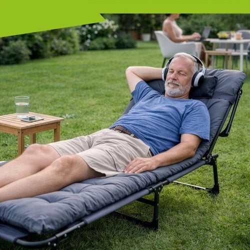 sdraio reclinabile lettino pieghevole prendisole con cuscino imbottito per casa,giardino,campeggio,mare o piscina