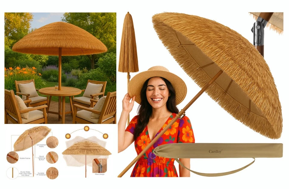 Ombrellone Parasole da Esterno in Stile Hawaiano ombrellone giardino spiaggia
