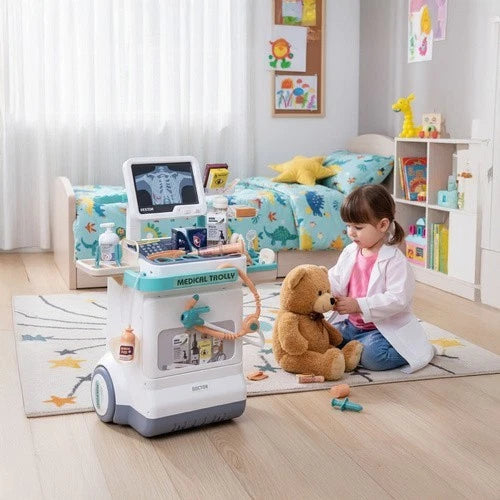 Clinica Dottore Giocattolo Set Carrello dottore gioco bambini con strumenti luci e suoni