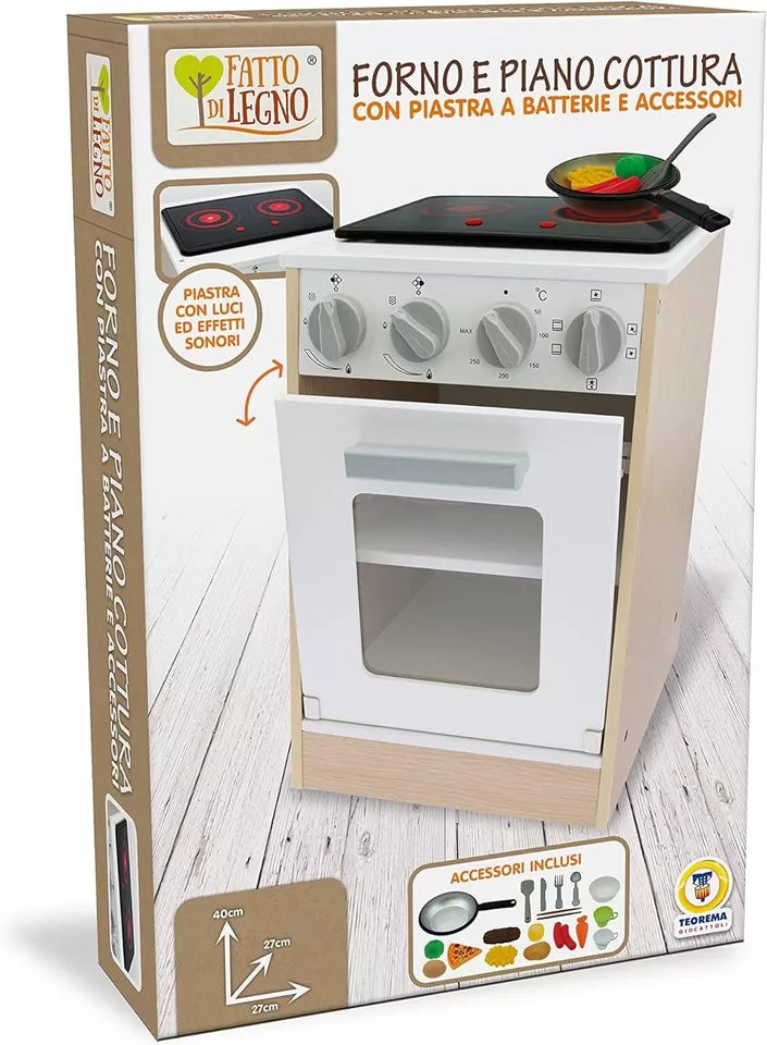 forno giocattolo in legno con luci e suoni cucina giocattolo con cibo incluso