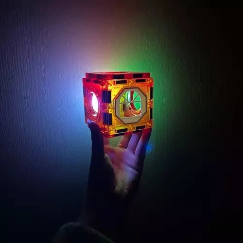 Pista per biglie luminosa 75 elementi gioco biglie costruzioni magnetiche bambini