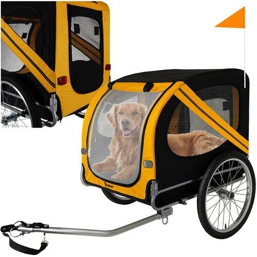 Rimorchio per Bicicletta Carrello Trasporto cani  e animali fino a 40 kg di peso