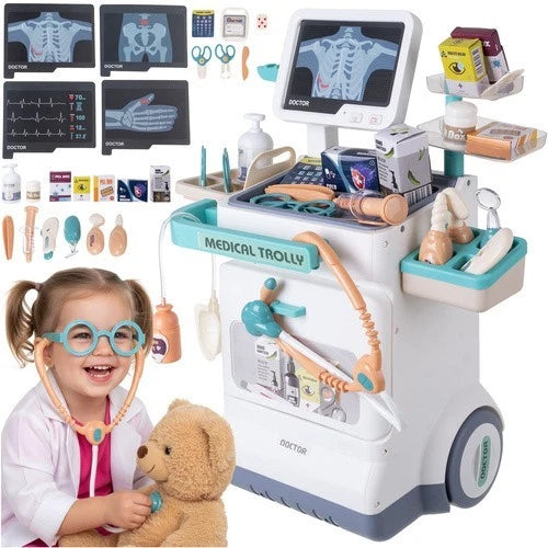 Clinica Dottore Giocattolo Set Carrello dottore gioco bambini con strumenti luci e suoni