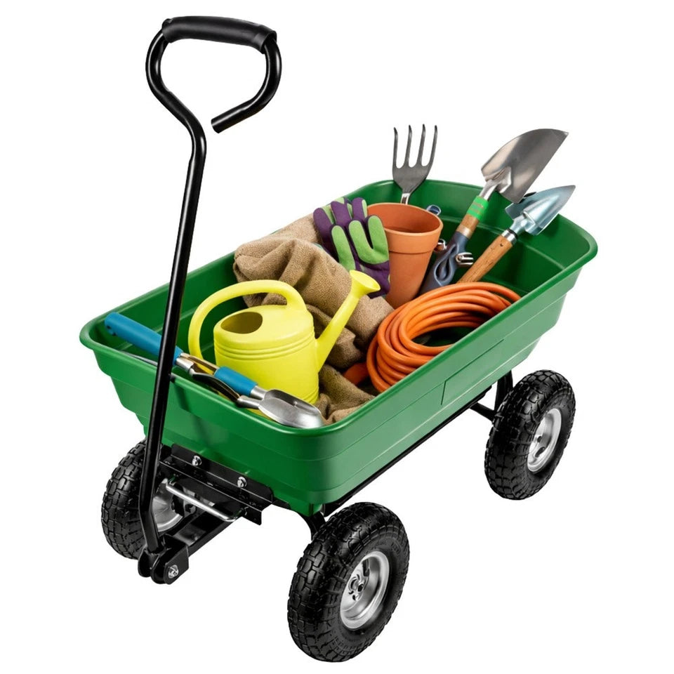 carrello da giardino ribaltabile carrello sterzante portatutto attrezzi giardino