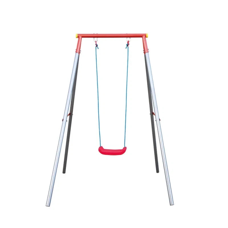 Altalena per Bambini giardino 1 posto 168x163x200 cm pali acciaio galvanizzato