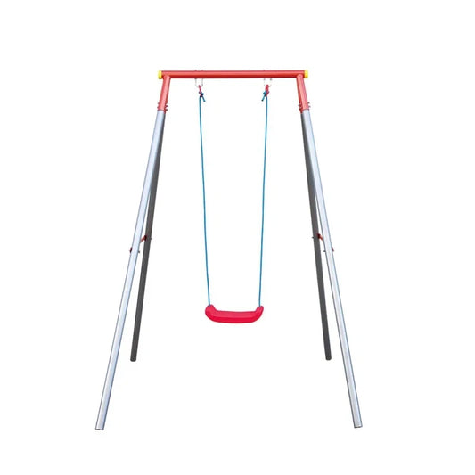 Altalena per Bambini giardino 1 posto 168x163x200 cm pali acciaio galvanizzato