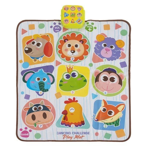 TAPPETO interattivo per bambini con giochi musica e versi di animali cm. 82x65