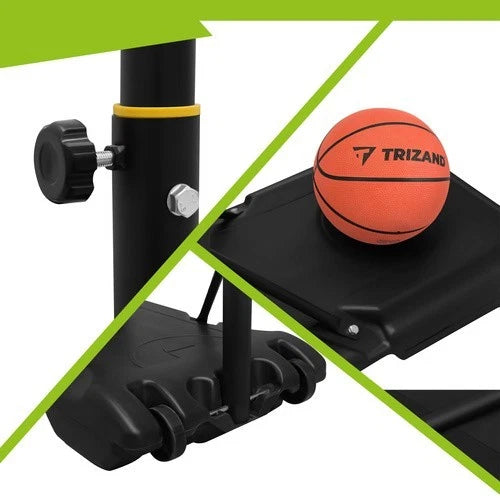 canestro da basket con piantana h. regolabile da 150 a 259 cm con ruote e palla