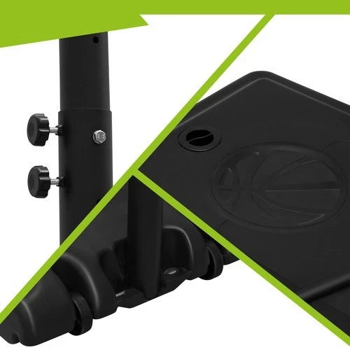 canestro da basket con piantana altezza regolabile max 305 cm anello regolamentare 45 cm